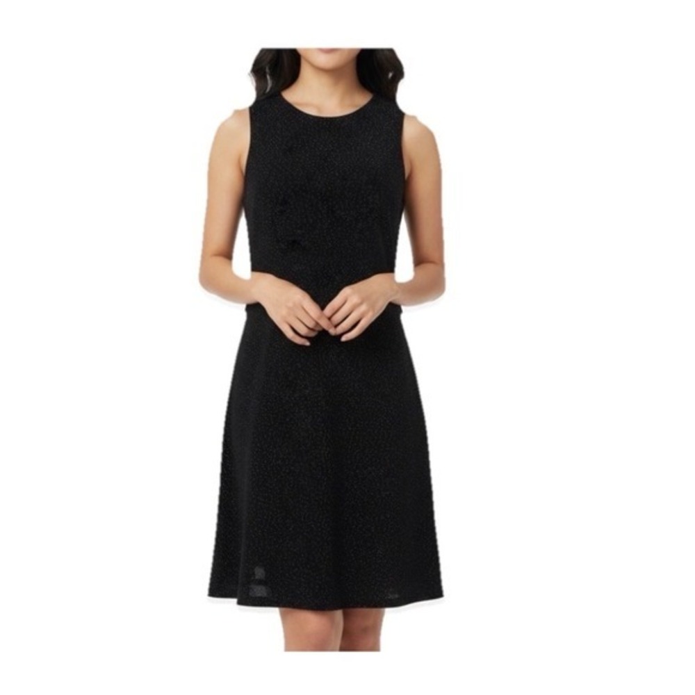 VTG Jump‎ Apparel Co Dress Women 5/6 Black Silver Glitter Velvet Sleeveless
